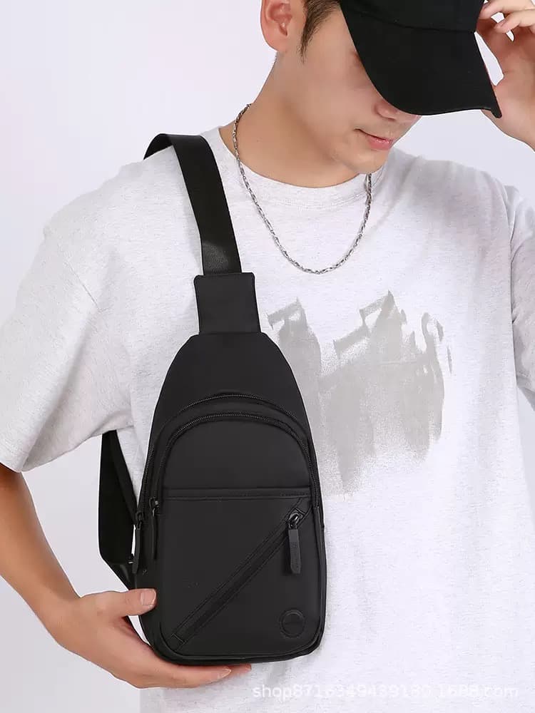 Petite sacoche homme polyvalente, simple et tendance, sac bandoulière multifonction imperméable