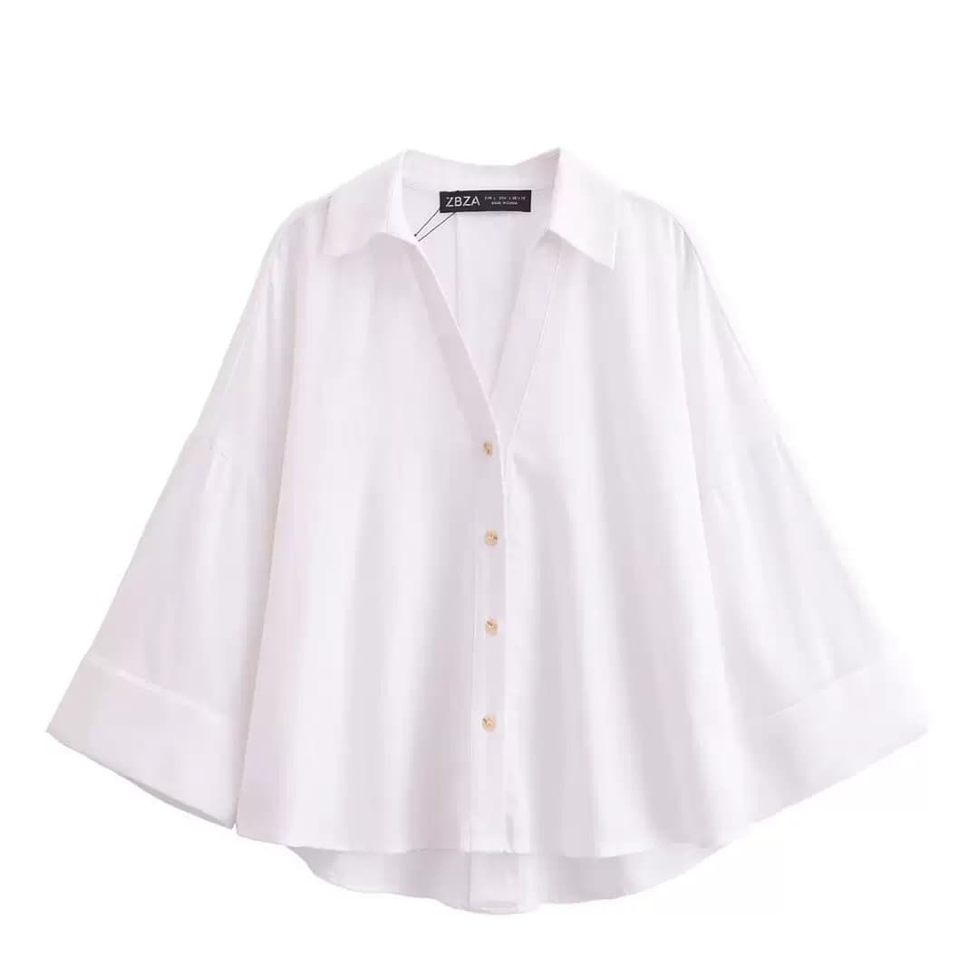 Chemise élégante pour femme, nouvelle collection été 2026, polyvalente, en mélange de lin, manches larges et coupe confortable