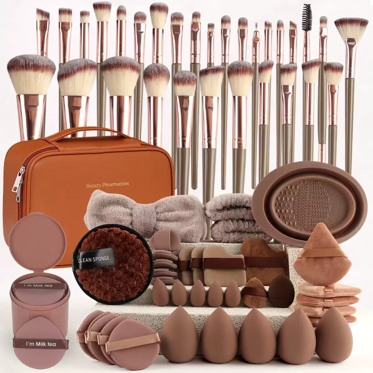 Set d’outils de maquillage marron