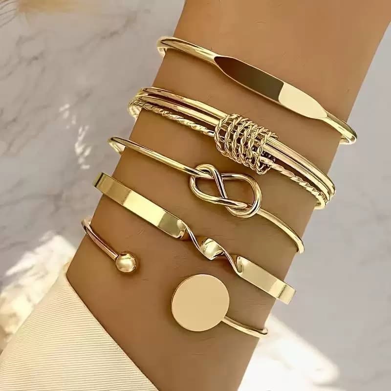 Set de bracelets circulaires géométriques  5 pièces