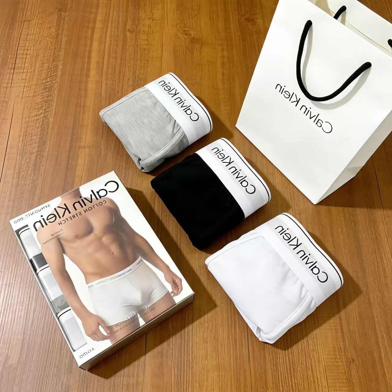Lot de 3 boxers pour homme en coton pur, taille mi-haute, sous-vêtements de sport respirants et confortables